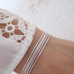 925 silver multi-row multi-chain bracelet