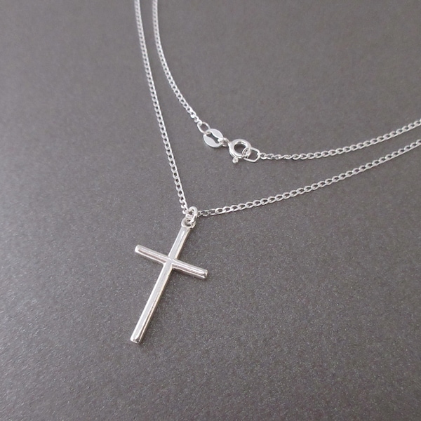 Collier pour homme pendentif croix symbole chrétien argent 925/1000e