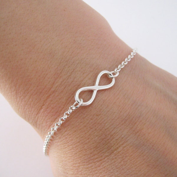 Bracelet motif infini infinity paix amour huit en argent 925