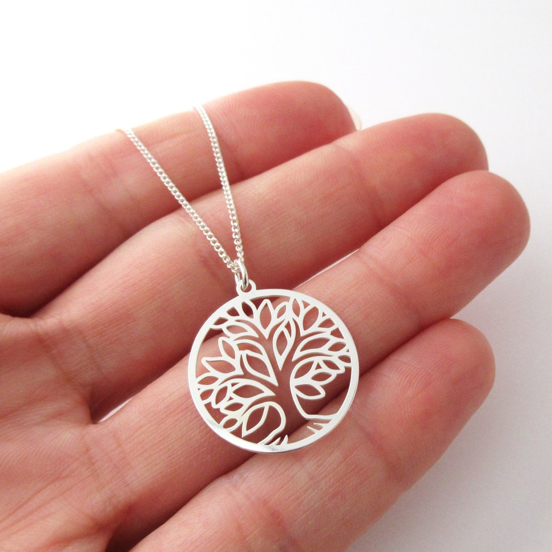 Pendentif Arbre De Vie - Argent Massif 925/1000 - Rond, 25 X 15 Mm - Neuf Avec étiquettes