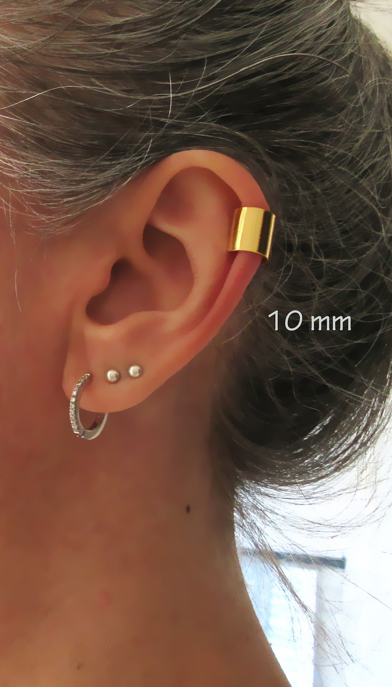 Bague d'oreille manchette de cartilage ear-cuff en plaqué or 24 carats image 4