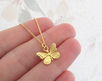 24k Gold Plated Butterfly Pendant Necklace