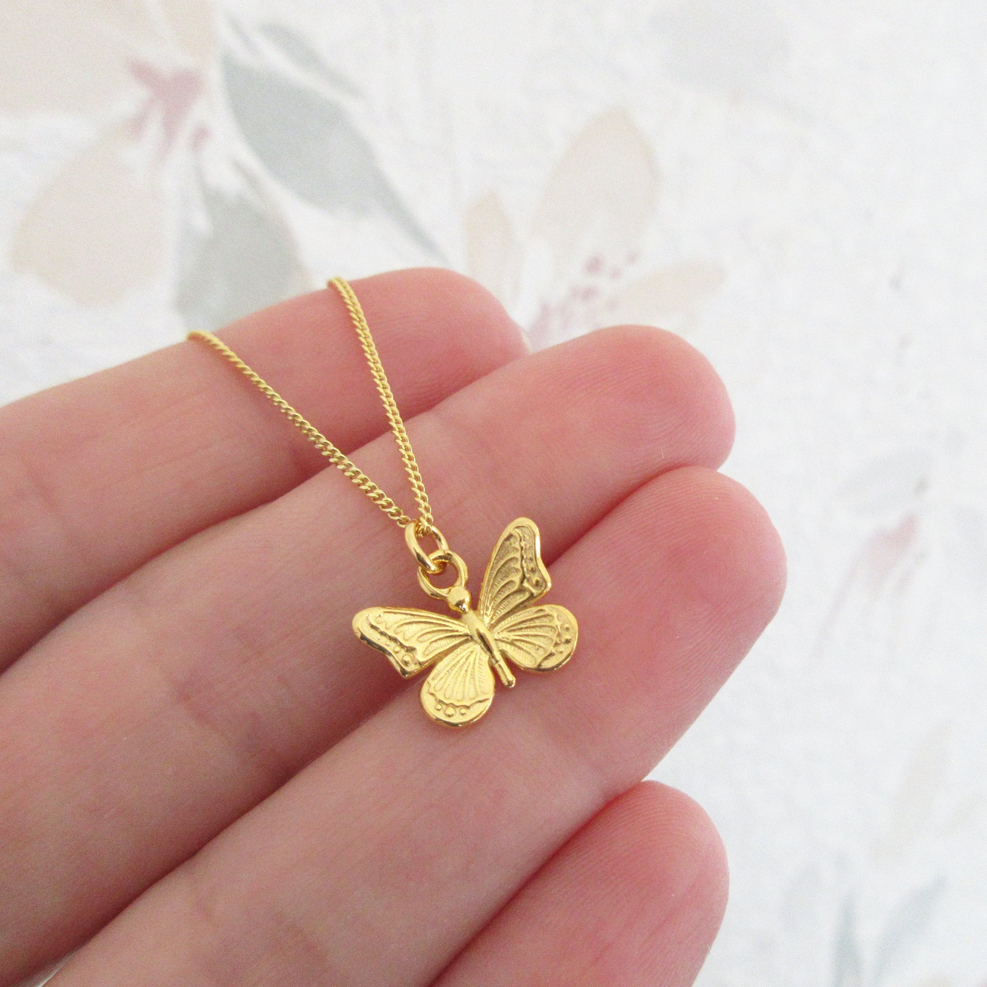 24k Gold-plated Butterfly Baltic Amber Pendant with Chain 24k Gold-plated Butterfly Baltic Amber Pendant with Chain