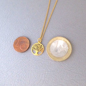 Dainty Minimalist Tree of Life Thin Necklace in 24k Gold Plating image 4