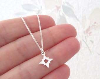 Collier pendentif mini étoile du nord en argent 925/1000e