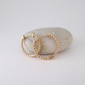 18k gold-plated braided hoop earrings