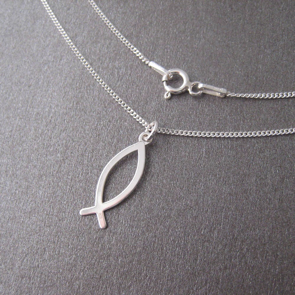 Pendentif Cabochon Symbole Chrétien - Chaîne Incluse - Neuf (sans Emballage)