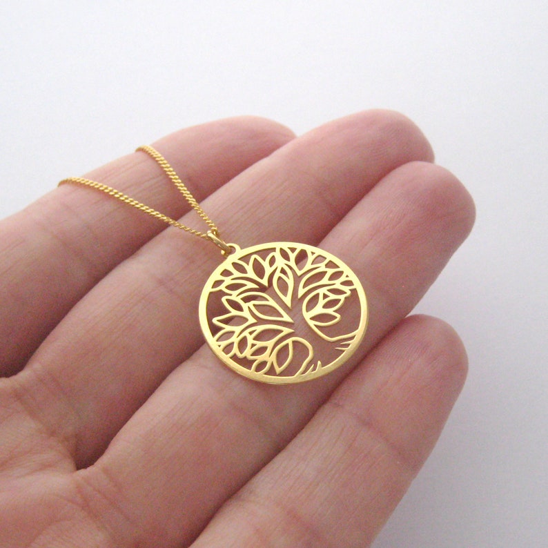 Pendentif Augis Or Jaune 750/1000 rond Arbre de Vie 14 mm | L'Horloger De Vern