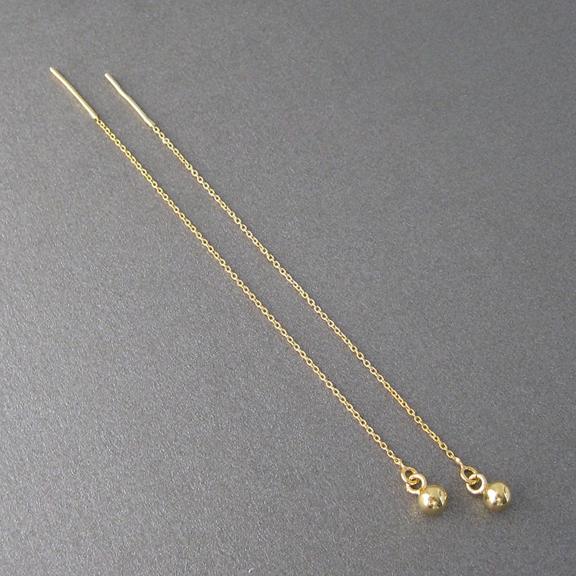 Boucles D'Oreilles Pendantes Chaîne - Argent 925 Plaqué Or - Modèle BO160-J - Neuf Avec Étiquettes
