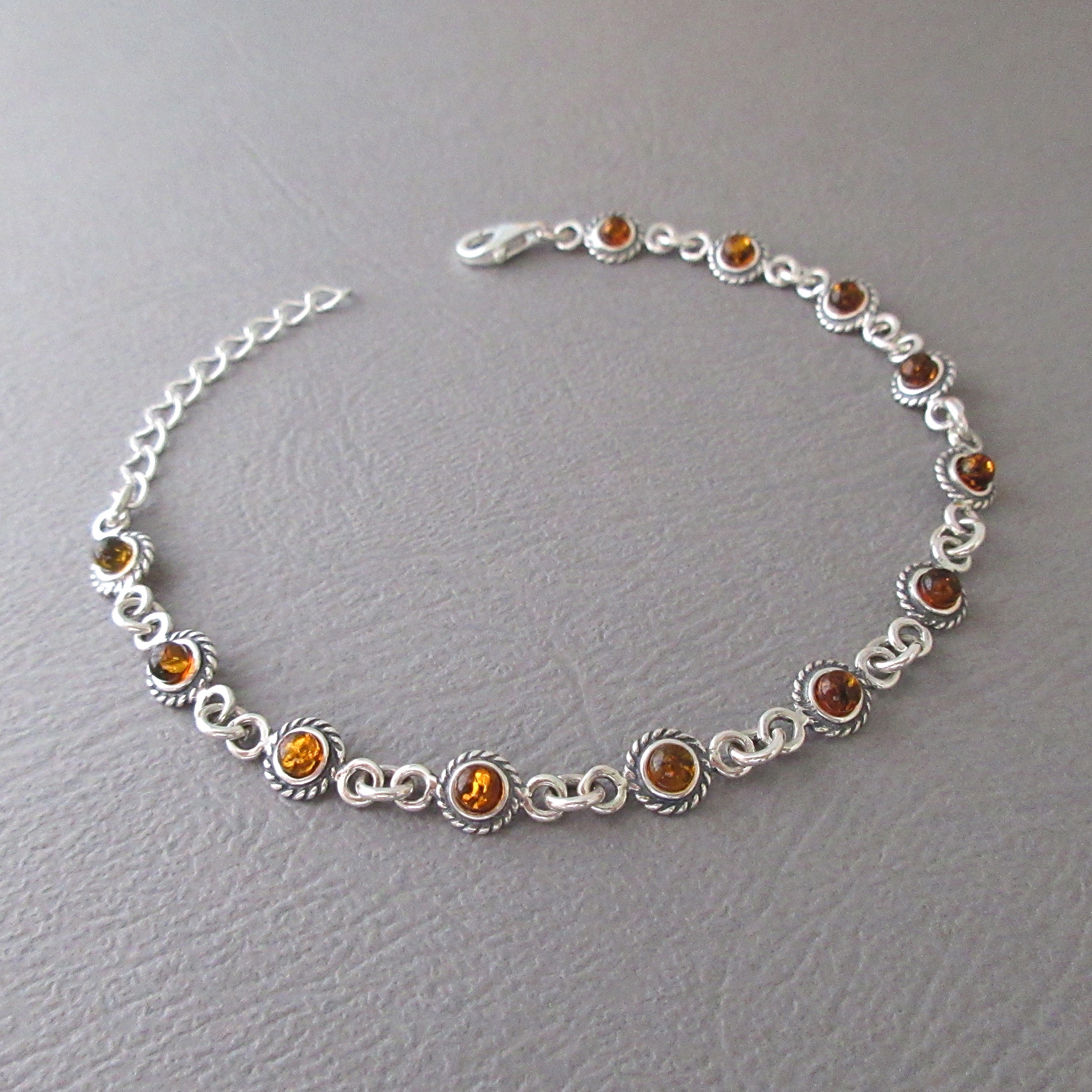 Bracelet En Véritable Ambre De La Baltique - Perles Oranges Naturelles - Chic Et élégant - Neuf Sans Boîte