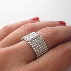 Bague Argent Massif Perle Et Zircon - Occasion, Bon état Mais Avec Un Trou