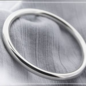 Large heavy bangle bracelet 6 mm in 925/1000 silver image 1