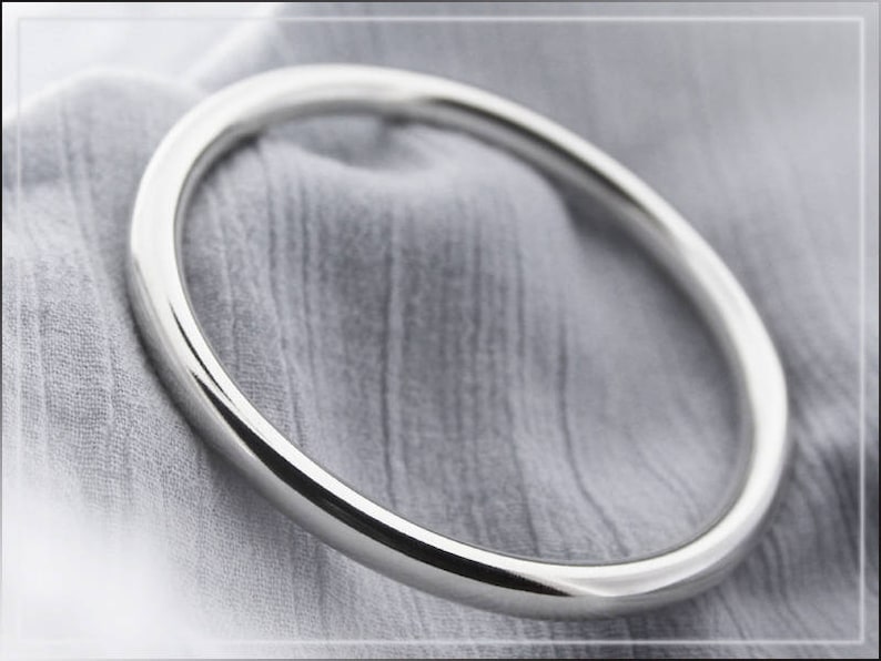 Large heavy bangle bracelet 6 mm in 925/1000 silver image 1