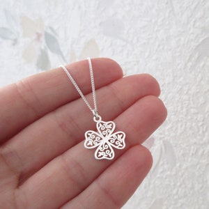 Lucky 4-leaf clover pendant necklace in 925/1000 silver