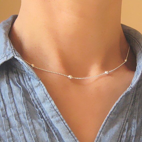 COAI Collar Para Mujer En Plata 925 Con Colgante Esfera Satélite En