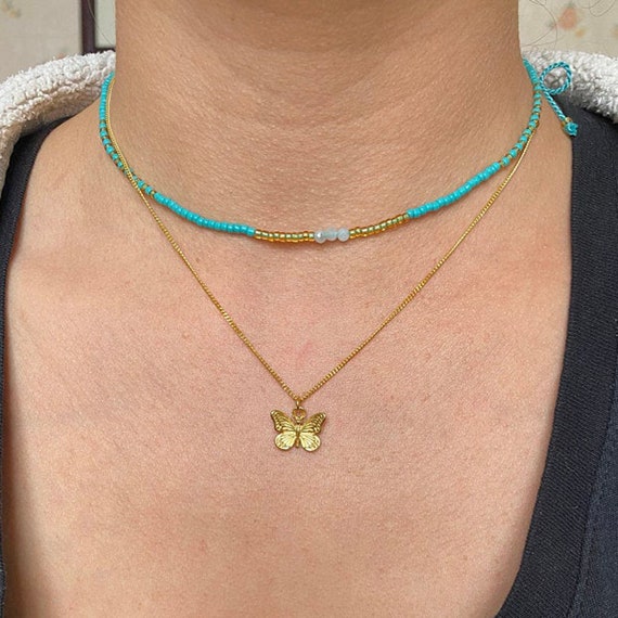 24k Gold Plated Butterfly Pendant Necklace - Etsy Hong Kong