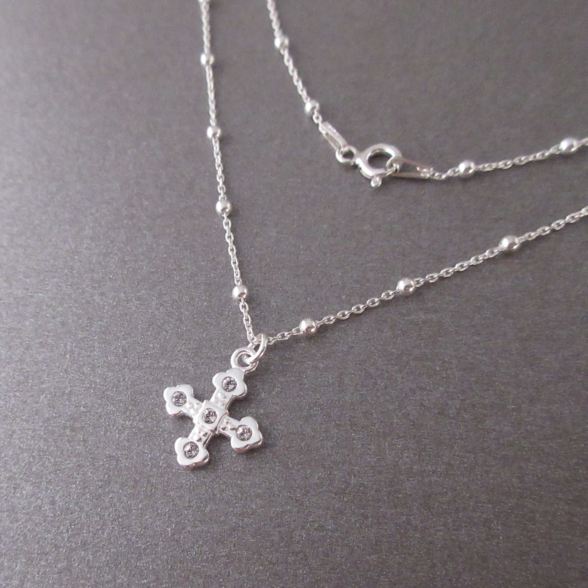 Pendentif Croix Chrétienne En Argent 925 – NEUF, Chaîne En Option