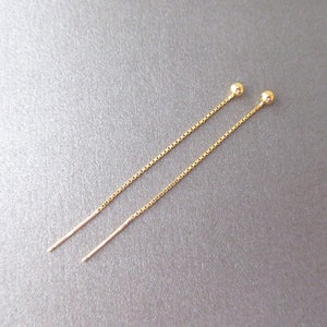 Boucles D'oreilles Chaîne Pendantes Argent 925 Plaqué Or - Modèle BO160-J - Neuf Avec étiquettes