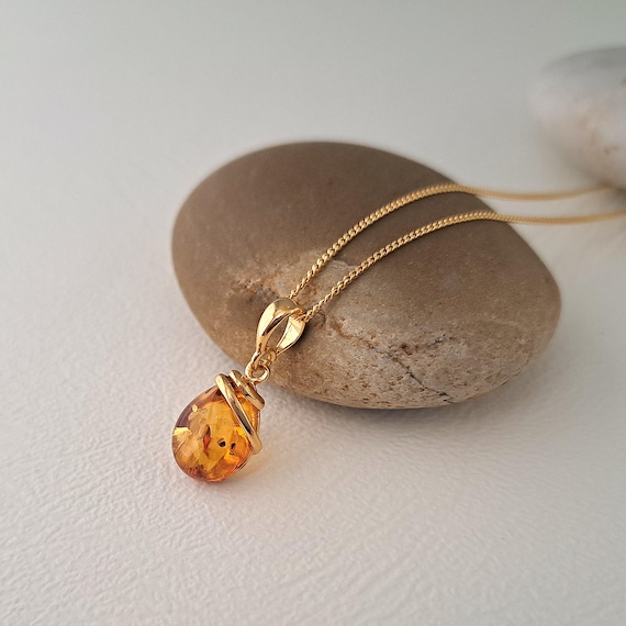 Baltic Amber Drop String Necklace Baltic Amber Drop String Necklace