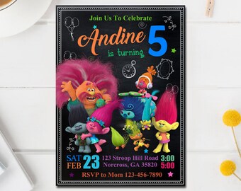 Trolls Invitation, Trolls Instant Download, Trolls Birthday Invitation, Editable PDF Template, Trolls Editable, Trolls Party, Trolls Invite