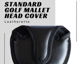 Leatherette Standard Black Mallet Putter Head Cover-Perfect for Standard Mallet Putters