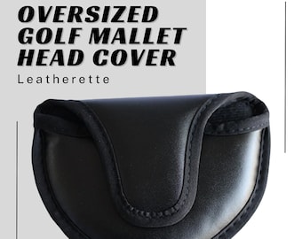 Leatherette Oversized Black Mallet Putter Head Cover-Perfect for Oversized Mallet Putters