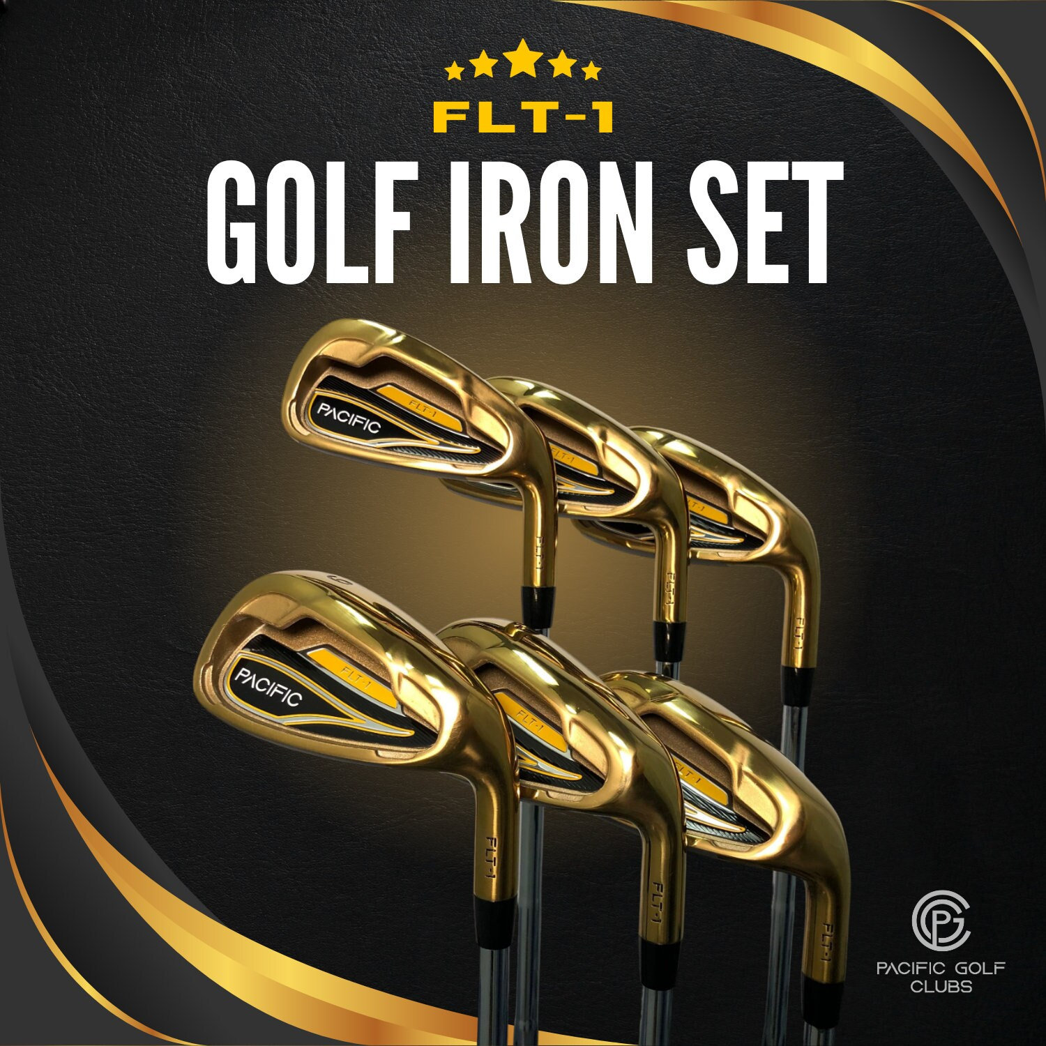 Pacific Golf Clubs-flt-1 Gold Premium Iron Set #6-SW Regular Flex