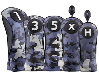 Majek Black and Blue Camo Head Covers