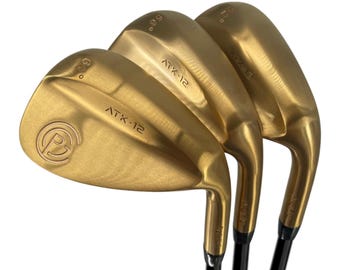 Right-Handed Pacific Golf Clubs ATK-12 Gold Complete Wedge Set Steel/Graphite Shafts 52-56-60; Regular-Stiff-Senior-Lady-Senior Lady Flex