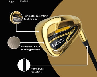 Pacific Golf Clubs-men's FLT-1 Gold Premium Iron Set #6-SW Senior