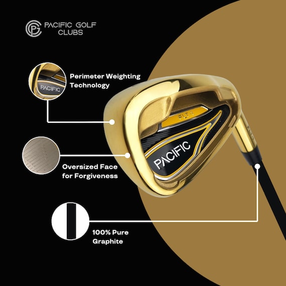 Pacific Golf Clubs-men's FLT-1 Gold Premium Iron Set #6-SW Senior