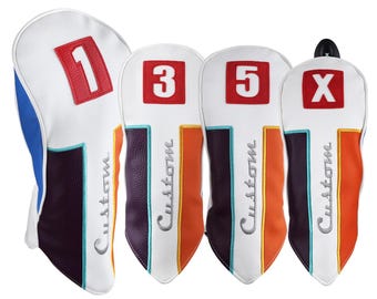 Majek Premium Vintage Synthetic Leather Colorful Designer Rogue Head Covers