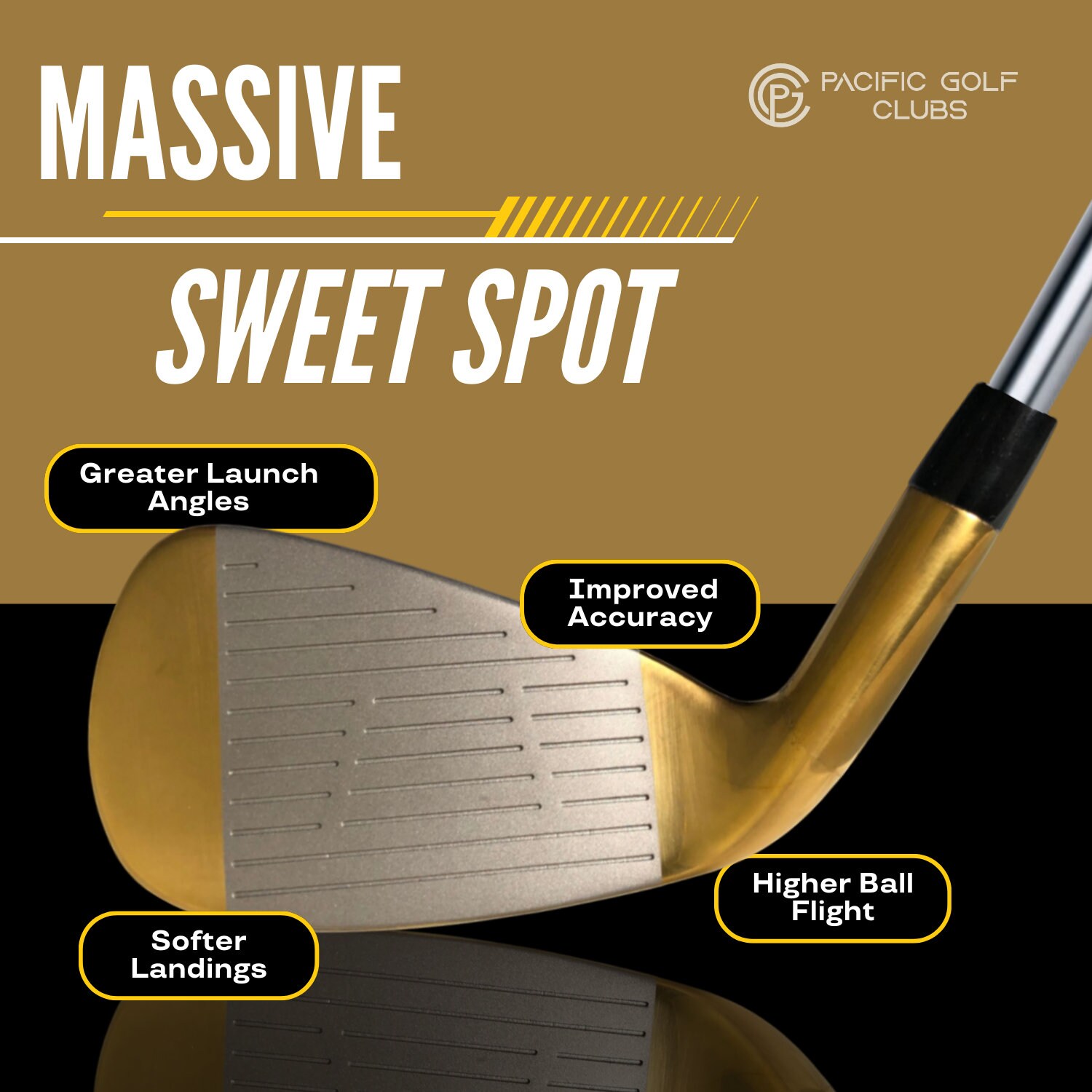 Pacific Golf Clubs-flt-1 Gold Premium Iron Set #6-SW Regular Flex