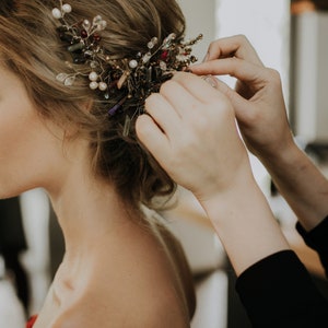 Mountain crystal, Swarovski, raw quartz and freshwater pearl wedding hair pins Bridal headpiece Crystal hair comb, wedding hair wreath image 7