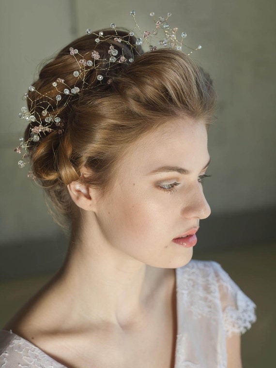 Wedding Clear Swarovski Crystal Crown Bridal Tiara Fairy Tail Etsy