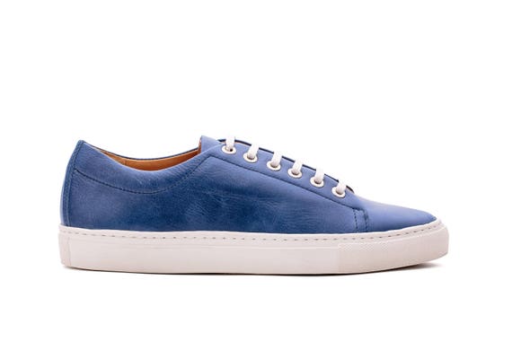 blue designer sneakers