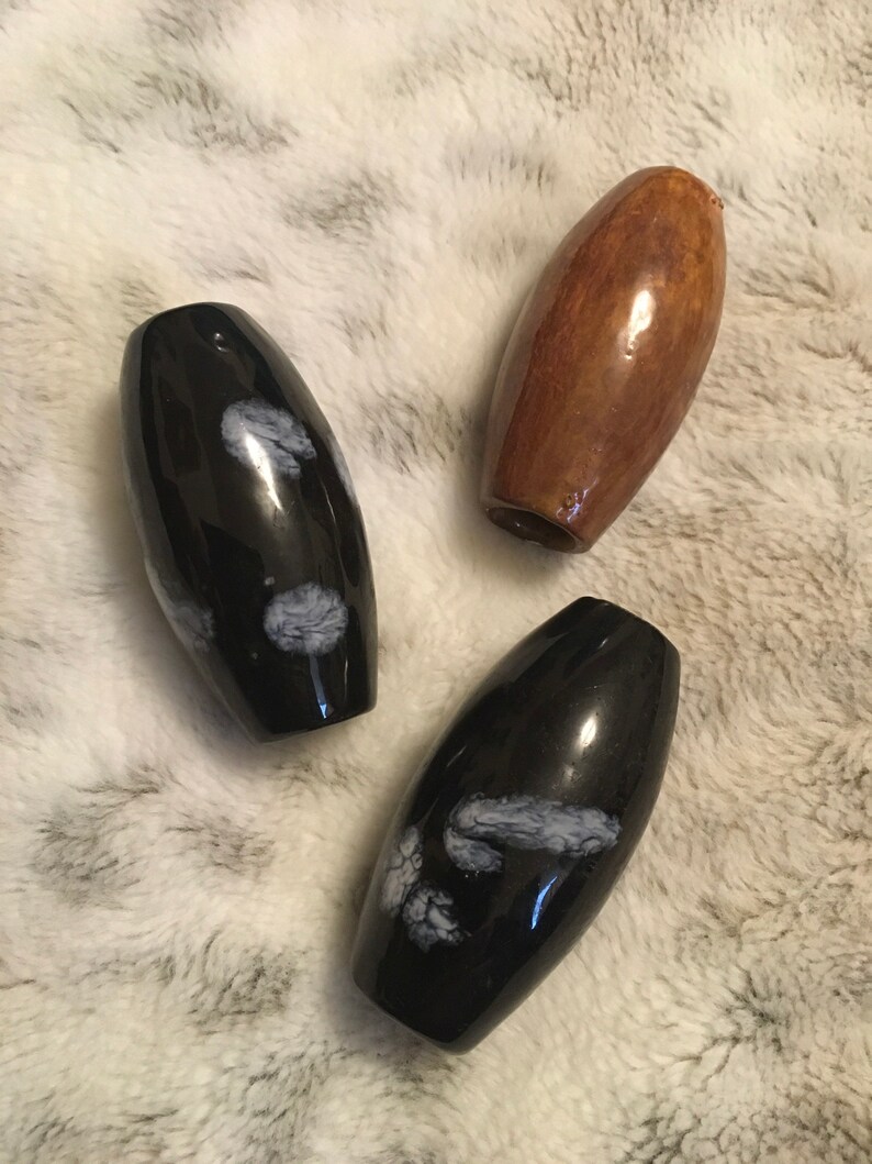 Lot of 3 Vintage Ceramic Macrame Beads 3