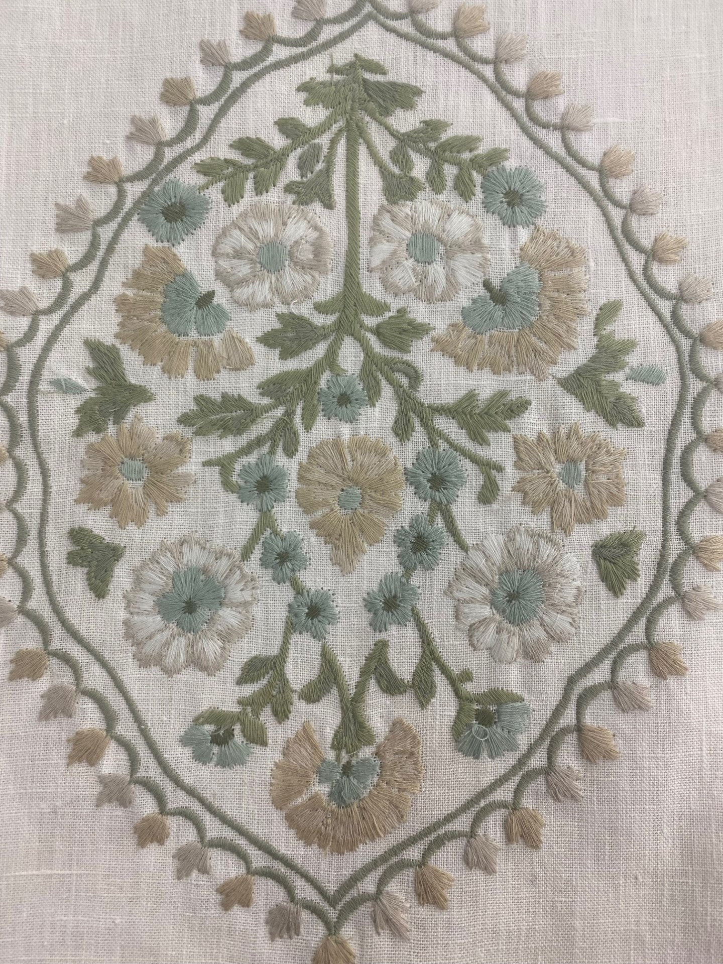 Nina Campbell parvani Fabric Yardage in Colors sage/ivory Etsy