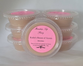 Mountain Top Honey scent shot wax melts- Honey,  jasmine,  orange blossom,  young, Tonka, floral,  vanilla,  wax warmer,  wax cup, strong