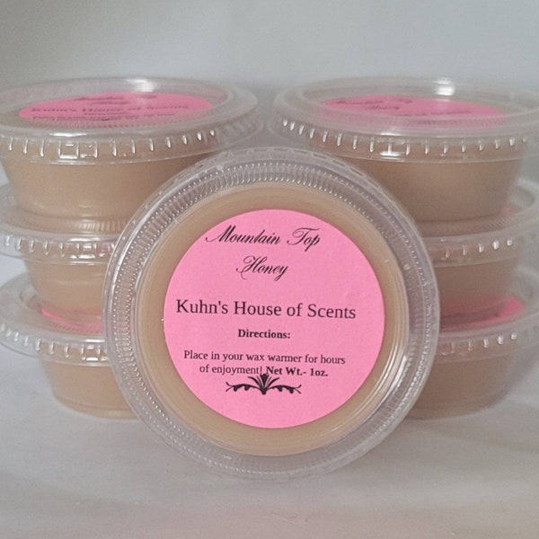 Mountain Top Honey scent shot wax melts- Honey,  jasmine,  orange blossom,  young, Tonka, floral,  vanilla,  wax warmer,  wax cup, strong