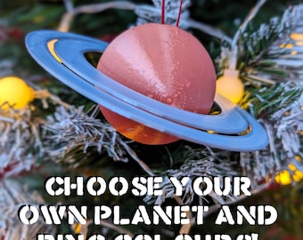 Planet Bauble Christmas, Space 3D-Printed Christmas Tree Decoration, Eco-Friendly Plant Plastic Baubles, Galaxy Xmas Ornaments, Xmas Eve Box