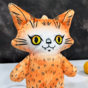 Orange Cat Gift Set Throw pillow, pencil case and plush doll collection, gift for cat lover, orange tabby cat, ginger cat toy, handmade image 10