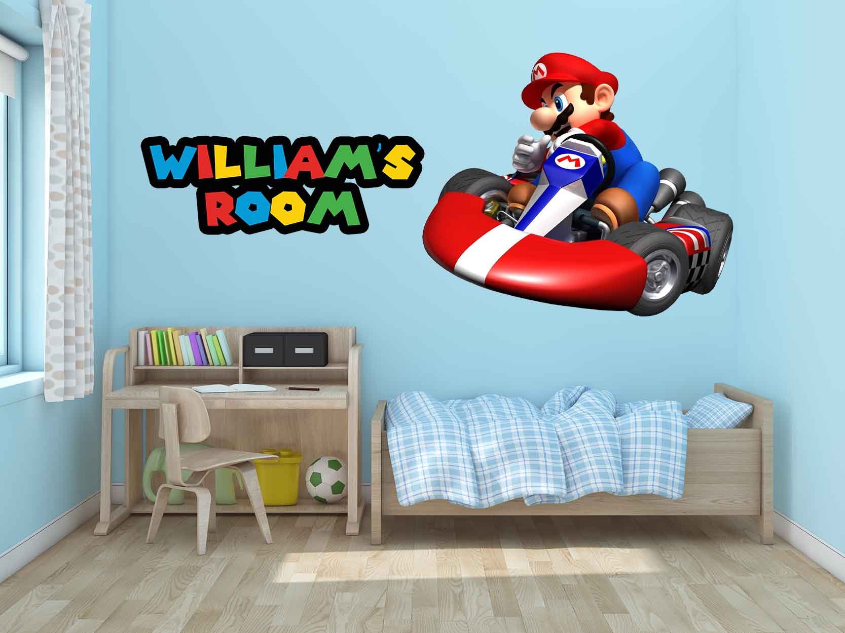 Sticker Mario enfant :Mario en Voiture - Art Déco Stickers