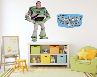 Calcomanías de Disney,Calcomanía Buzz Lightyear,Calcomanía de sala de juegos, Calcomanía de Toy Story, Calcomanía de pared de Buzz Wall, Murales de Pared de Toy Story, Arte de Toy Story,Toy Story 4