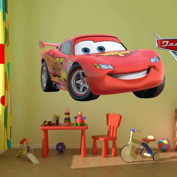 Disney Decals, Lightning Mcqueen Wall Decal,Game Room, Cars Decals, Cars Wall Designs, Cars Wall Murals, Lightning Mcqueen Art,Cars, Cars 2