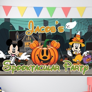 Halloween Banner, Mickey Halloween, Custom Mickey Mouse Backdrop, Kids Halloween Decor, Custom Halloween Backdrop, Mickey Birthday