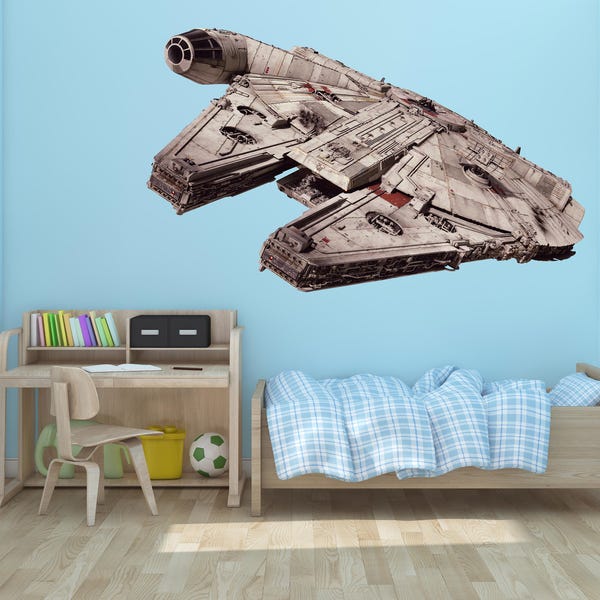 Millenium falcon Wall Decal, Chewie,Han Solo, Star Wars Art Decor, Star Wars Decal,Star Wars  Decal,Star Wars Kid's Room Designs,Droid decal