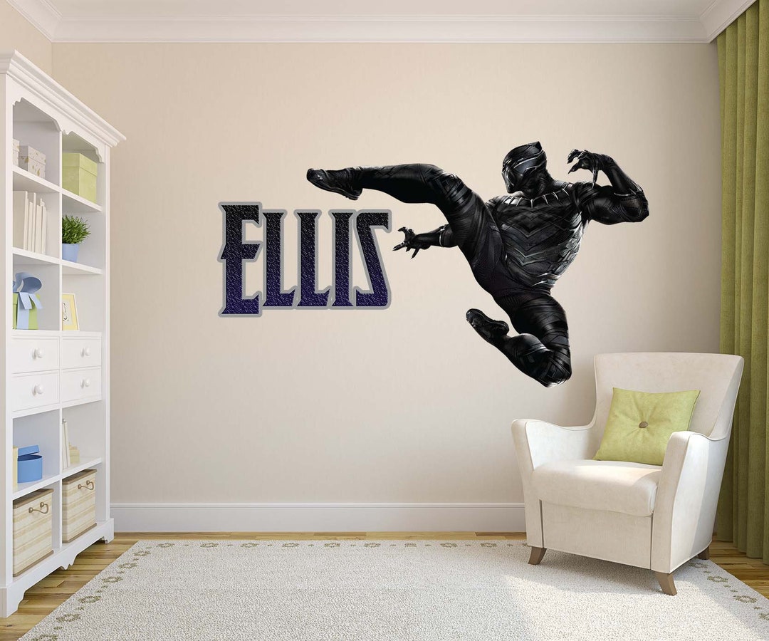 Disney Decals, Black Panther Wall Decal,game Room, Black Panther Decals