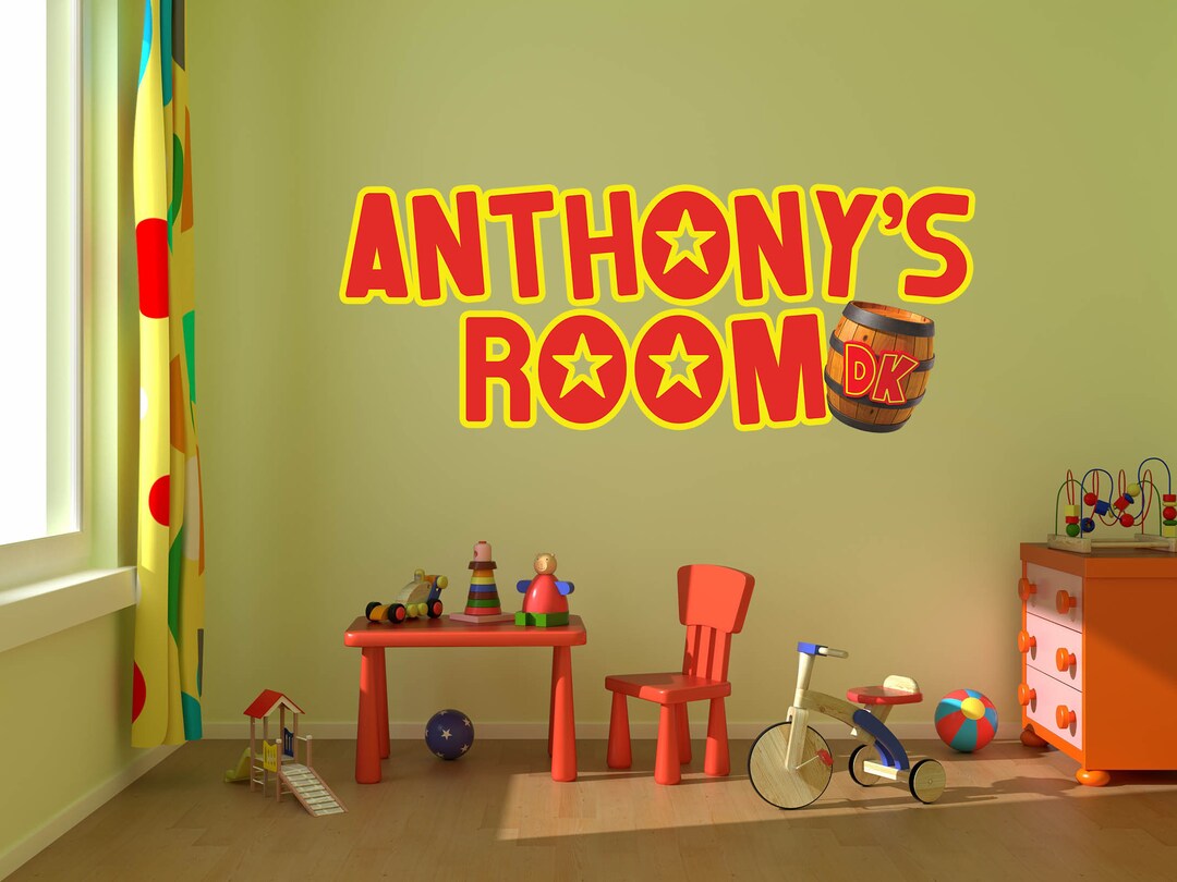 Donkey Kong Decals, Diddy Kong, Game Room, Vintage Nintendo Decals, Donkey Kong Wall Designs