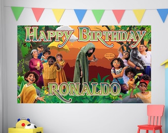 Cumpleaños de Encanto, Banner de cumpleaños de Encanto, Fondo de Encanto personalizado, Cumpleaños de Bruno, Decoración de cumpleaños infantil, Fondo de cumpleaños personalizado